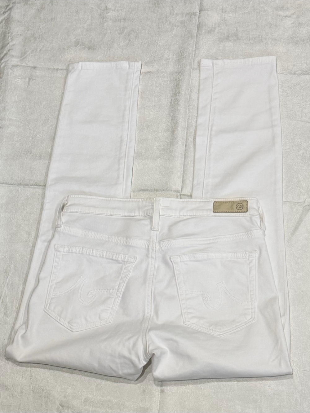 AG Adriano Goldschmied The Prima Crop Cigarette Crop White Jeans Women’s 24 - Picture 3 of 6